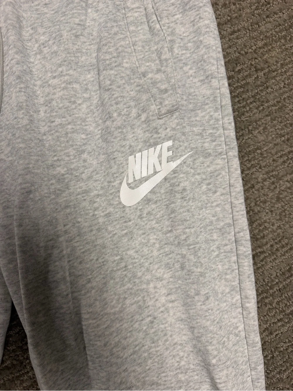Nike Light Gray Kids Jogger Pants with White Logo
